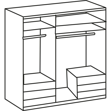 Wimex Kledingkast Niveau met het gehele oppervlak bedekkende glasdeuren afbeelding2 - 1