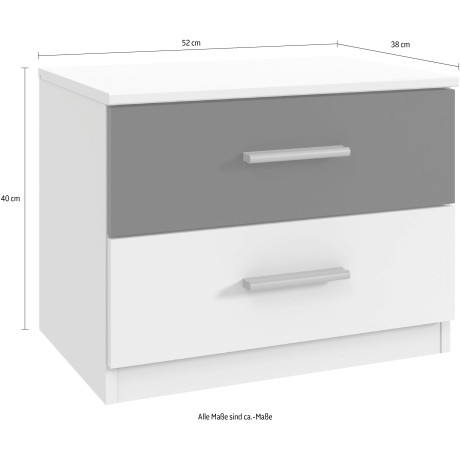 Wimex Nachtkastje Budapest per stuks of als set van 2 verkrijgbaar, elk met 2 lades afbeelding2 - 1