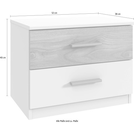Wimex Nachtkastje Budapest per stuks of als set van 2 verkrijgbaar, elk met 2 lades afbeelding2 - 1