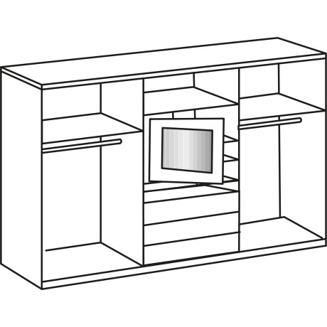 Wimex Schuifdeurkast Magic met draaibare spiegeldeur afbeelding2 - 1