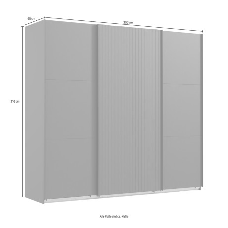 Wimex Zweefdeurkast Andorra by fresh to go Met 3D-stroken voor akoestische paneel-look afbeelding2 - 1