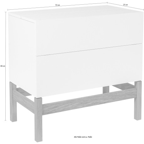 Woodman Barmeubel Delian Breedte 75 cm, onderstel van massief eiken, in Scandinavisch design afbeelding2 - 1