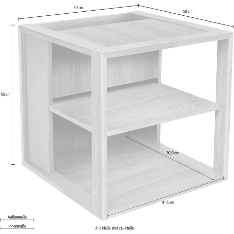 Woodman Salontafel Cube Houtfineer van eiken afbeelding2 - 1