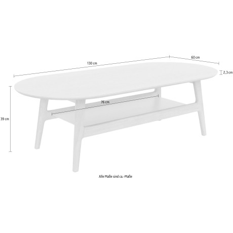 Woodman Salontafel Curved Scandi Design, breedte 130 cm afbeelding2 - 1