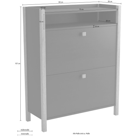 Woodman Schoenenbank Charis in scandinavisch design, houtfineer van eiken afbeelding2 - 1