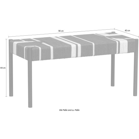 WOOOD Bank Jessy Mango Zitbank van natuurlijk mangohout, H 44 cm x B 90 cm afbeelding2 - 1