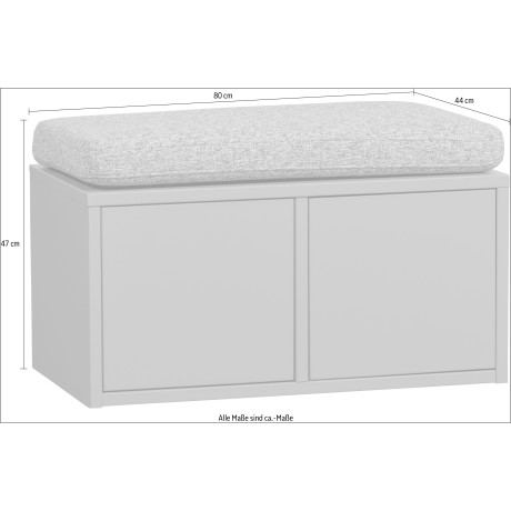 WOOOD Zitbank TURNER incl. comfortabel zitkussen, breedte 80 cm afbeelding2 - 1