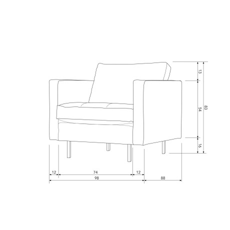 WOOOD Fauteuil Rodeo classic fauteuil vrijstaand, van gerecycled leer, h 83 cm x b 98 cm afbeelding2 - 1