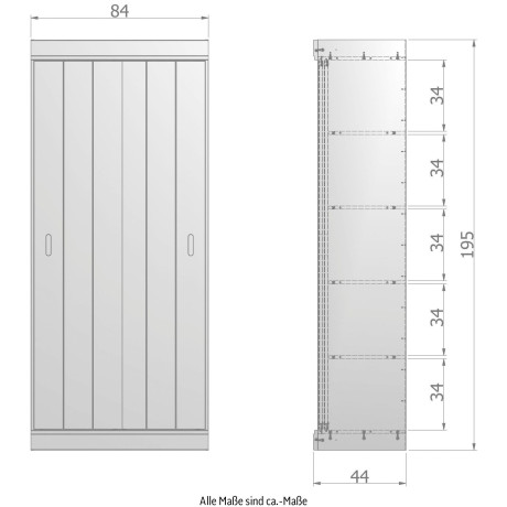 WOOOD Kledingkast Row met schuifdeur, breedte 84 cm afbeelding2 - 1