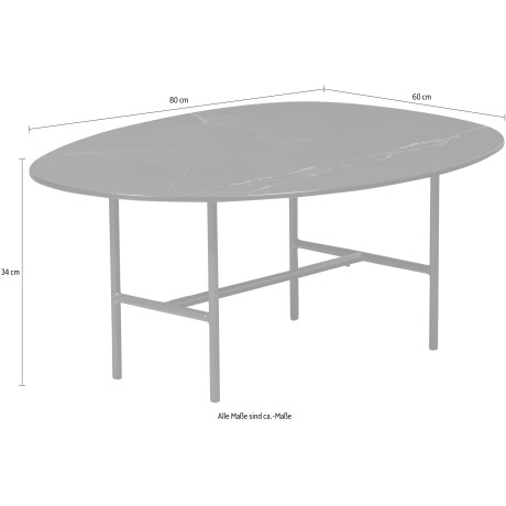 WOOOD Salontafel Vajen met tafelblad in marmerlook, slank metalen frame afbeelding2 - 1