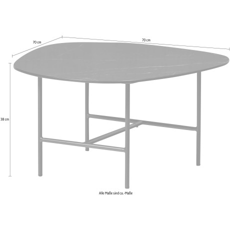 WOOOD Salontafel Vajen met tafelblad in marmerlook, slank metalen frame afbeelding2 - 1