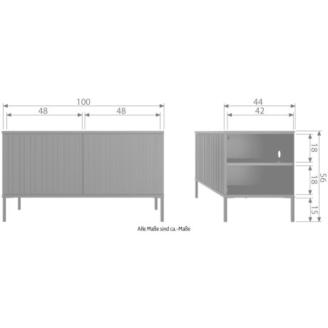 WOOOD Tv-meubel New Gravure Commode met grafische reliëfdeuren, veel opbergruimte, hoogte 56 cm afbeelding2 - 1