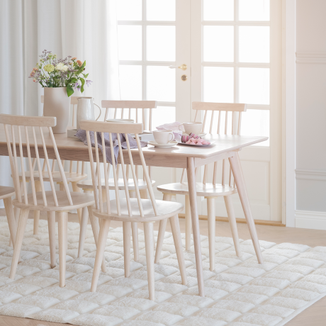 Yumi verlengbare houten eettafel whitewash - 190 x 90 cm afbeelding2 - 1