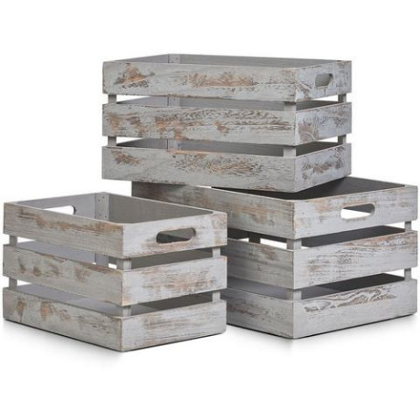 Zeller Present Houten kist Vintage Diepte: ca. 21 cm, Breedte: ca. 31 cm (1 stuk) afbeelding2 - 1