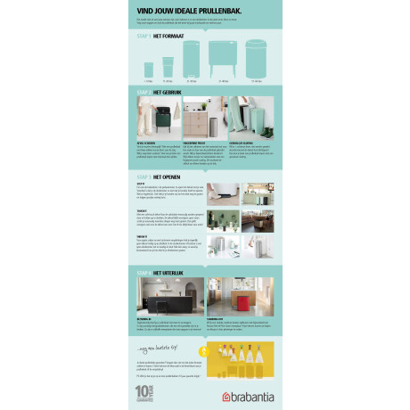 Brabantia Touch Bin Prullenbak - 60 l - Matt Black afbeelding3 - 1