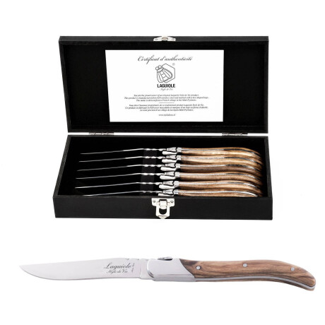 Laguiole Style de Vie Steakmessen Luxury Line Olijfhout - 6 stuks afbeelding3 - 1