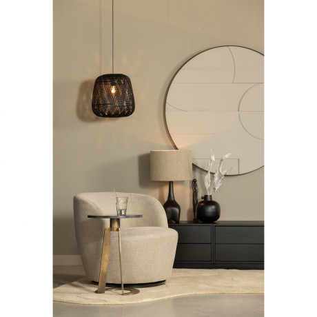 WOOOD Exclusive Moza Hanglamp - Bamboe - Zwart - 36x36x36 afbeelding3 - 1