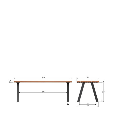 WOOOD WOOOD Tuintafel Met A-poot Tablo - Naturel - 75x210x81 afbeelding3 - 1