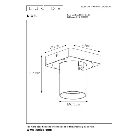 Lucide Lucide NIGEL - Plafondspot - LED Dim to warm - GU10 - 1x5W 2200K/3000K - Mat Goud / Messing afbeelding3 - 1