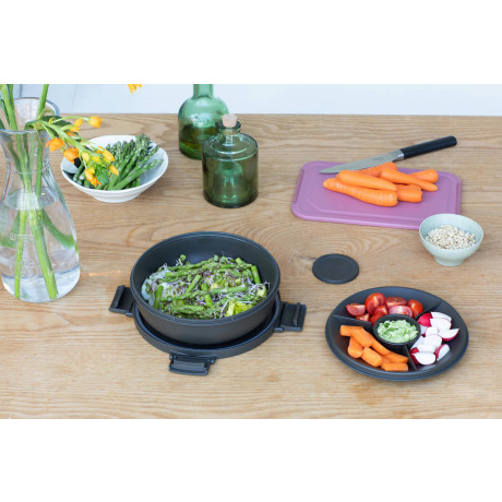 Brabantia Make & Take saladebak - 1,3 l - Kunststof - Dark Grey afbeelding3 - 1