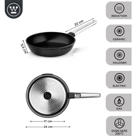 Westinghouse Koekenpannenset Performance - ø 24 en 28 cm - Zwart - Inductie en alle andere warmtebronnen afbeelding3 - 1