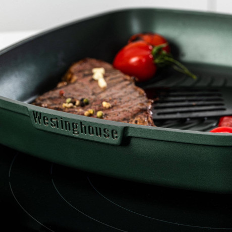 Westinghouse Pannenset Performance (Wokpan + Grillpan) ø 28 cm - Groen - Inductie en alle andere warmtebronnen afbeelding3 - 1