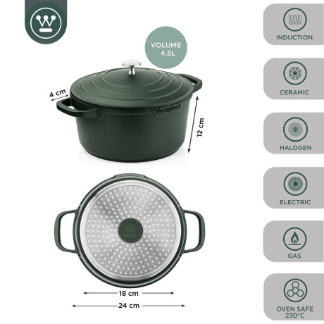 Westinghouse Braadpan Performance - Gracious Green - ø 24 cm / 4.5 liter afbeelding3 - 1