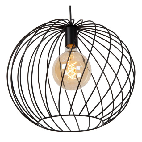 Lucide DANZA - Hanglamp - Ø 40 cm - 1xE27 - Zwart afbeelding3 - 1