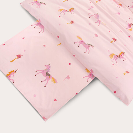 NOUS Kids katoenen dekbedovertrek 1-persoons unicorn circus (140x200 cm) (roze) afbeelding3 - 1