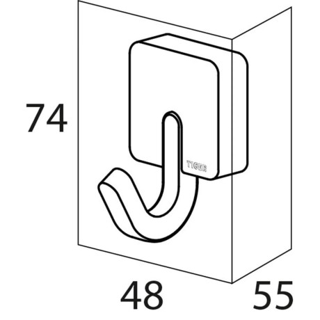 Tiger handdoekhaak Impuls chroom metaal 4,8 x 5,5 cm 387130346 afbeelding3 - 1