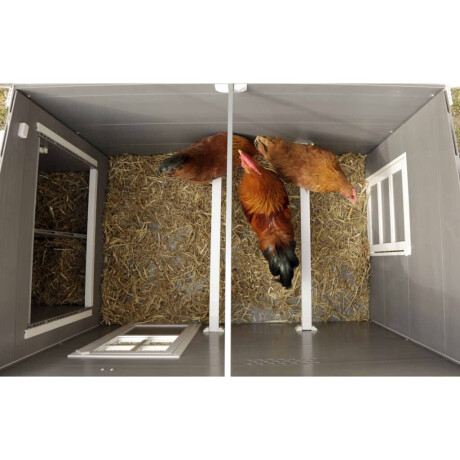 Kerbl ECO Kippenhok Barney 137x73x83 cm kunststof grijs en wit afbeelding3 - 1