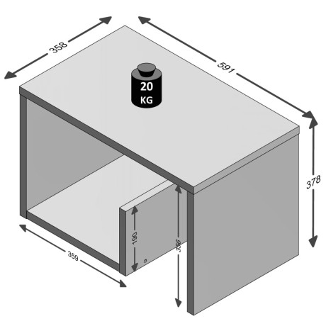 FMD Salontafel 2-in-1 59,1x35,8x37,8 cm wit afbeelding3 - 1