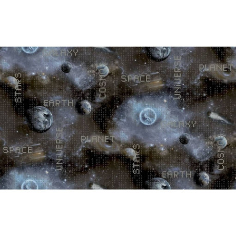 Noordwand Good Vibes Behang Galaxy Planets and Text blauw en zwart afbeelding3 - 1