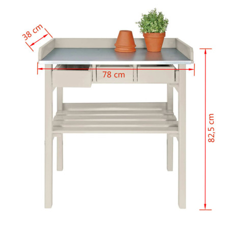 Esschert Design tuinwerktafel met lades (wit) CF29W afbeelding3 - 1