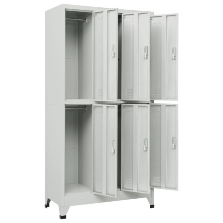 vidaXL Lockerkast met 6 vakken 90x45x180 cm staal grijs afbeelding3 - 1