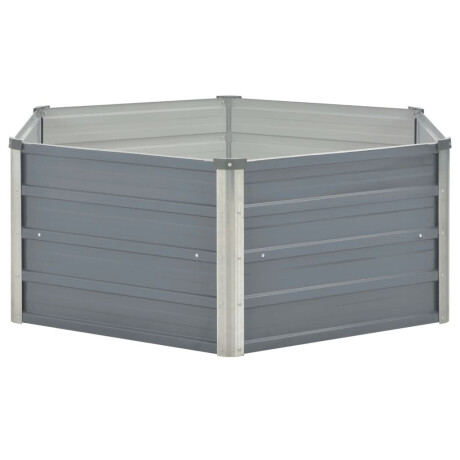 vidaXL Plantenbak verhoogd 129x129x46 cm gegalvaniseerd staal grijs afbeelding3 - 1