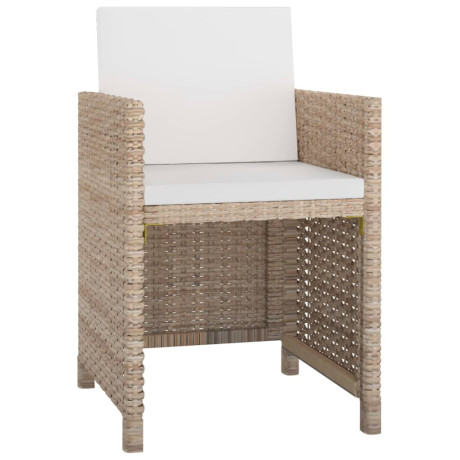 vidaXL 11-delige Tuinset met kussens poly rattan beige afbeelding3 - 1