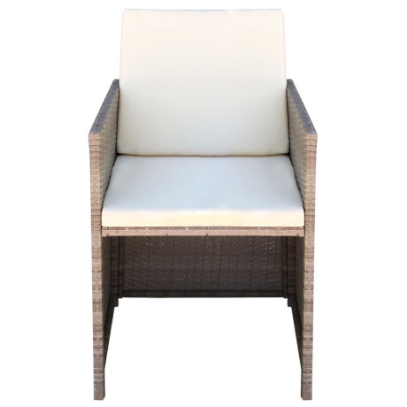 vidaXL Tuinstoelen 2 st met kussens poly rattan beige afbeelding3 - 1