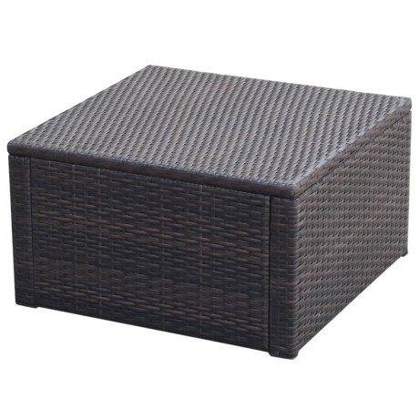 vidaXL Voetenbank/poef bruin 53x53x30 cm poly rattan afbeelding3 - 1