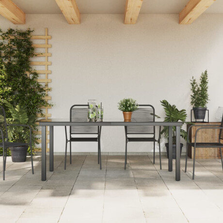 vidaXL Tuintafel 190x90x74 cm aluminium en glas zwart afbeelding3 - 1