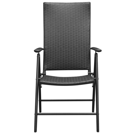 vidaXL Tuinstoelen stapelbaar 2 st poly rattan zwart afbeelding3 - 1