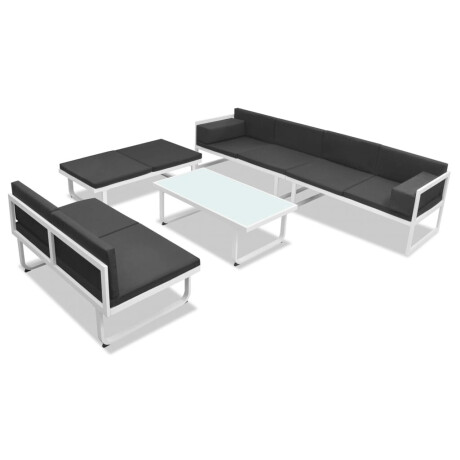 vidaXL 5-delige Loungeset textileen aluminium zwart afbeelding3 - 1