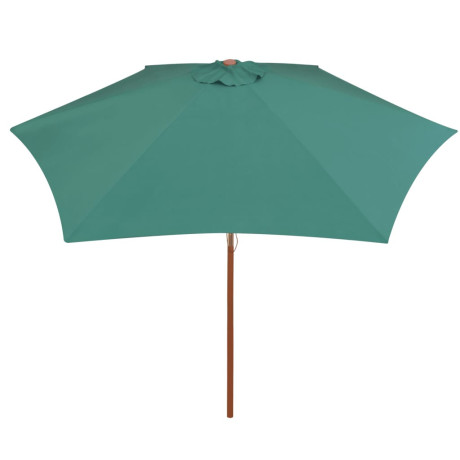 vidaXL Parasol 270x270 cm houten paal groen afbeelding3 - 1