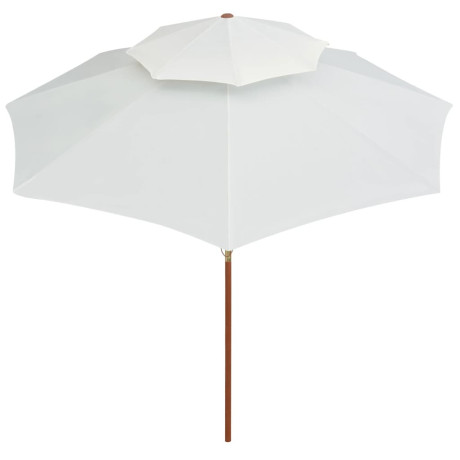 vidaXL Dubbeldekker parasol 270x270 cm houten paal crèmewit afbeelding3 - 1