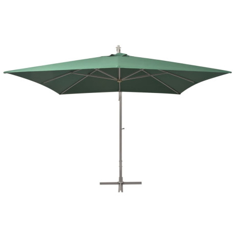 vidaXL Zweefparasol met aluminium paal 300x300 cm groen afbeelding3 - 1