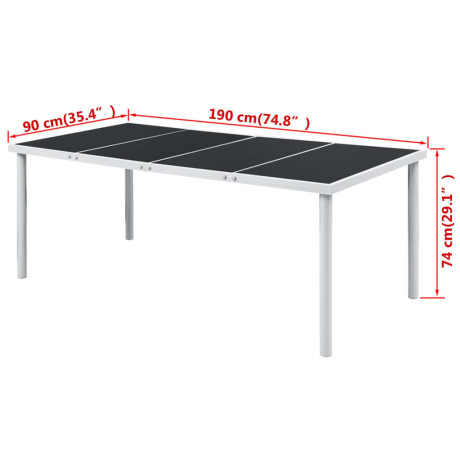 vidaXL Tuintafel 190x90x74 cm staal zwart afbeelding3 - 1