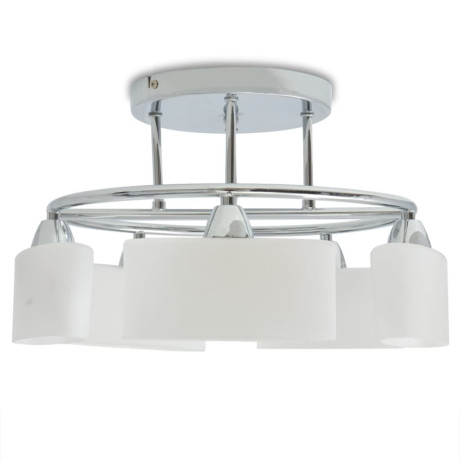 vidaXL Plafondlamp met ellipsvormige glazen kappen 5xE14 200W afbeelding3 - 1