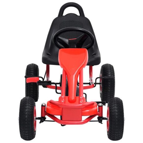 vidaXL Skelter met pedalen en pneumatische banden rood afbeelding3 - 1