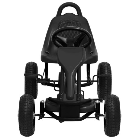 vidaXL Skelter met pedalen en pneumatische banden zwart afbeelding3 - 1