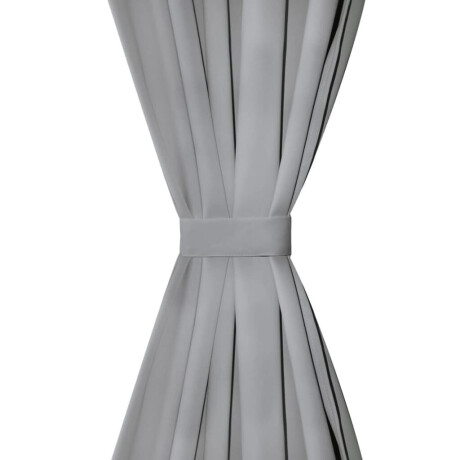 vidaXL Micro-satijnen gordijnen met lussen 140x175 cm grijs 2 st afbeelding3 - 1